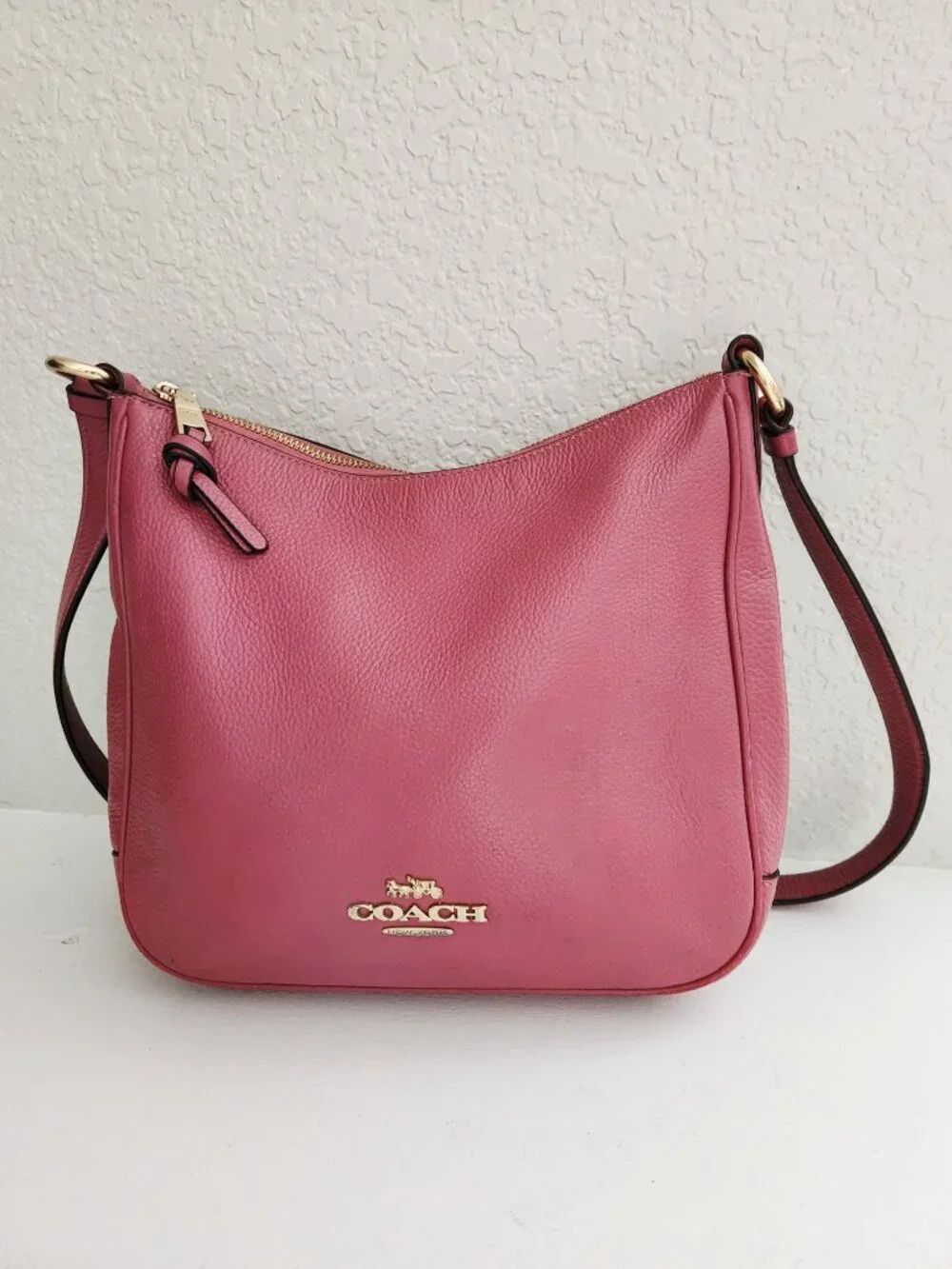 Coach Ellie Strawberry/Pink Leather Shoulder Bag Purse